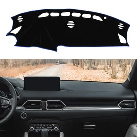 Motoforti Dash Cover, Non-Slip Dashboard Carpet Mat for Mazda CX-5 2012-2016, Polyester, Black Blue