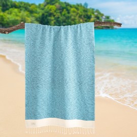 NATUR FUTURE Beach Towel Cotton Large XXL Bath Towel Shower Towel Bath Towel Hammam Towel Beach Towel Sports Towel Sarong Pareo Yoga Fouta Blanket Sauna Towel Spa (Turquoise, Jewel 100 x 200 cm)