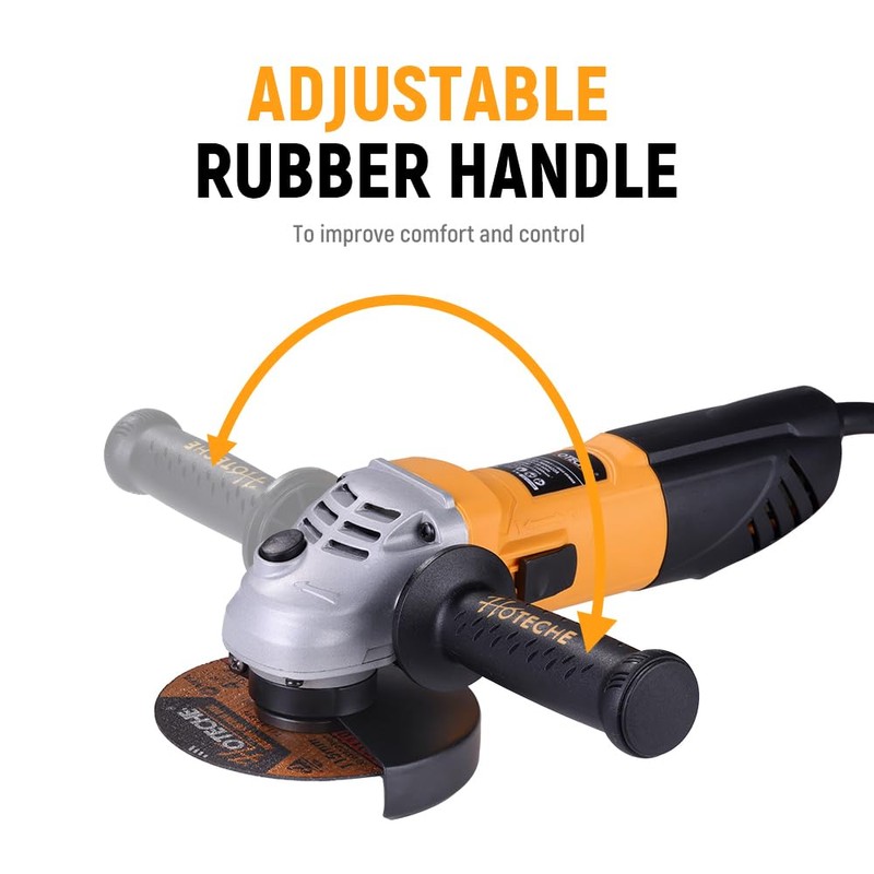 Hoteche 650W Angle Grinder, 115mm Grinder with 11000rpm, Yellow, Color
