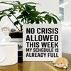 QTGTIR Wooden 'No Crisis Allowed This Week' Sign, Rustic Elegant