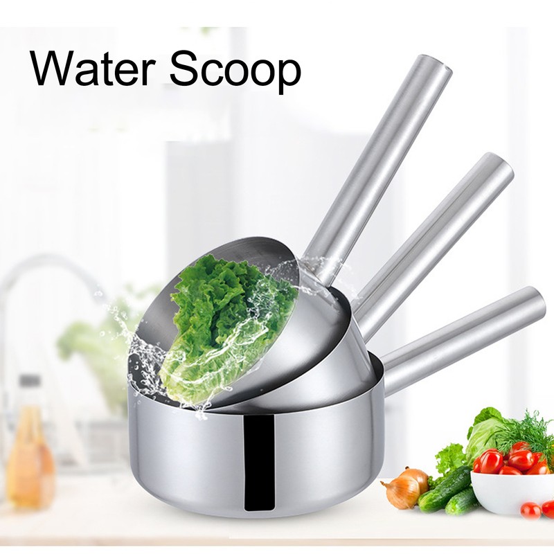 Water Ladle Stainless Steel Water Scoop Long Handle Spoon for