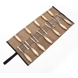 Super Tool Roll Bag, Waxed Canvas Tool Pouch, Multi-Purpose Woodworking and Carving Hand Tool Storage Organizer