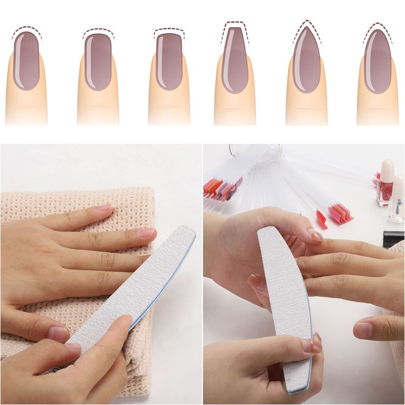 25 Count 80/80 Grit Coarse Nail Files for Acrylic Nails,