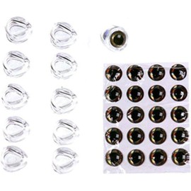 1 Set Fly Tying Fish Skull Head Streamer Flies with Eyes Fly Fishing Bait Lure Fly Head Making Tools 4D Fish Material Binding Fly Tying Materials (4mm)