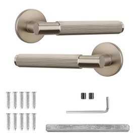 Decoranddecor Door Handles Internal – Aluminium Door Handle Sets Silver Door Handles for Wooden Interior Doors | Internal Door Handles for Bedrooms & Bathroom | Hera Range