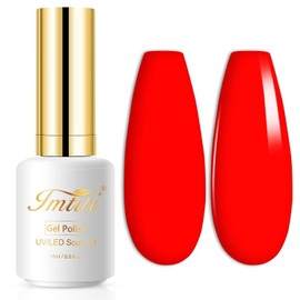 Imtiti Gel Nail Polish, 1 Pcs 15ml Neon Red Color Gel Polish Soak Off Nail Art Manicure Salon DIY Nail Lamp Design Decoration at Home Gift for Women, 0.5 Fluid Ounces