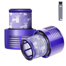 Keluke V10 Filter Replacement Compatible with Dyson V10 Cyclone Series, V10 Absolute, V10 Animal, V10 Total Clean, Replace Part No. 969082-01,2 Pack Filters and 1 Clean Brush