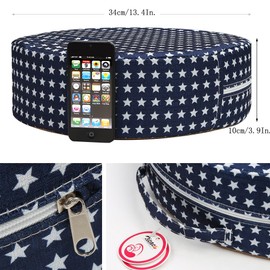 Zicac Booster Seat Chair, Child Portable Cartoon Seat Cushion Design for Children, Removable, Washable, Children's Booster Seat, Round Booster Seat for Children, Adults (Navy Blue)