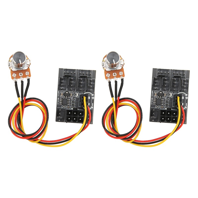 2 Pcs PC Fan Controller 3 Pin 4 Pin Fan
