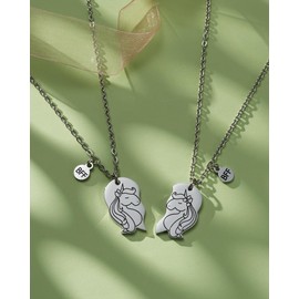 2Pcs Unicorn Half Heart Necklace Set Friendship Gift for Sisters BFF