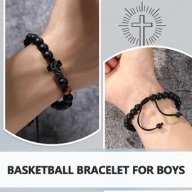 UNGENT THEM Basketball Accessories Basketball Gifts for Boys 8-12 Cross Bracelet Christmas Stocking Stuffers Gifts for Kids Teens Teenage Boys 6 8 10 12 13 14
