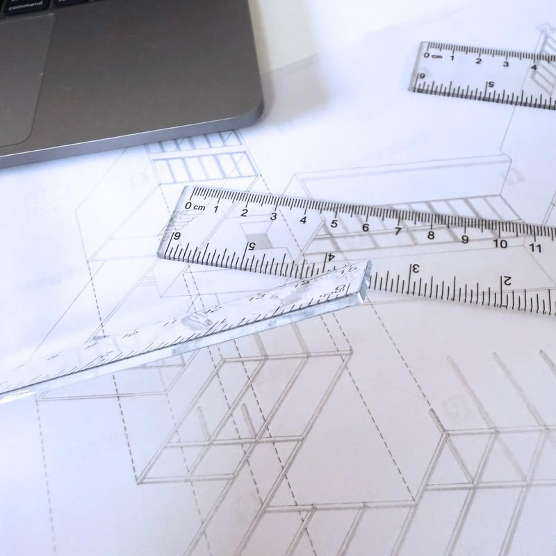 10Pcs 15cm Clear Plastic Rulers - 6 Inch Shatterproof, Transparent