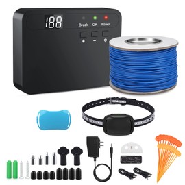 MASBRILL In-Ground Dog Fence, Electric Dog Fence System for 2 Dogs-Underground Wire Dog Fence Waterproof Training Collars for Dog Tone Shock Correction Covers up to 3/4 Acre (Light Blue, for Dog)