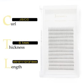 Soft Natural Premade Volume 2D Fans Eyelash Extension 0.10 Thickness 8-14mm Handmade Premade Cluster Volume Fans Faux Mink Lashes 3d (9mm, 3D-0.10-C)