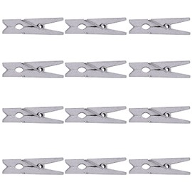 Trimming Shop Pack of 50 Mini Craft Wooden Pegs, Small Crafting Pegs, 3.5cm Silver Mini Wooden Peg Embellishments, Tiny Pegs for Hanging photos, DIY Art & Craft Projects