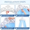 Blue 3 Pcs Princess Party Decor, Glitter Felt Crown, 2.5x8ft
