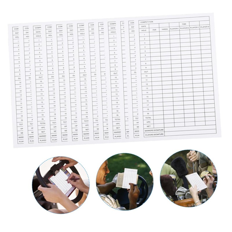 CORHAD 18 Pack Golf Scorecards Portable Scorecard Set for Tournaments
