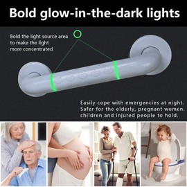 ZephyrCraft Pack of 2 Grab Bars for Seniors, 30 cm, White Bathroom Handrail, Stainless Steel Inner Tube, Shower Holder for Seniors, Bath Aid Tool Made of Stainless Steel & Nylon Safety Handles