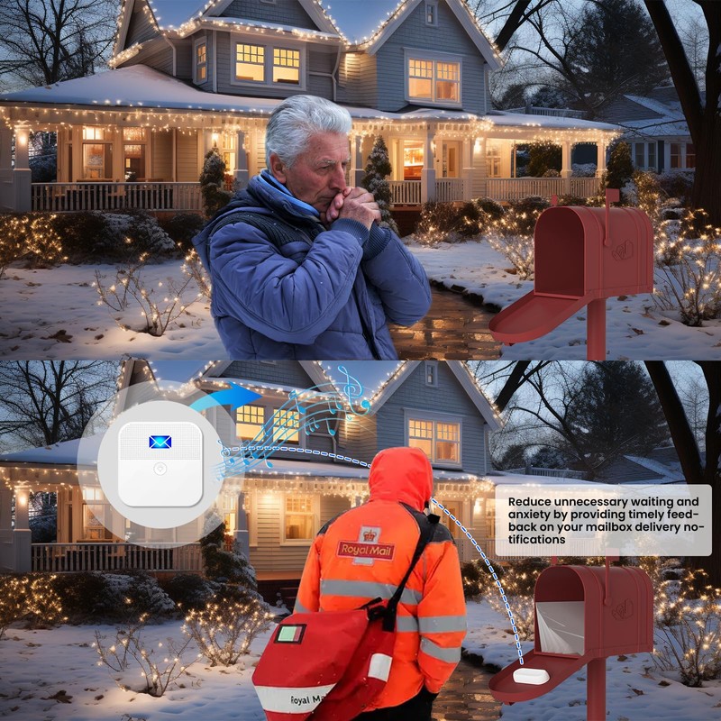 Mailbox Alarm, Wireless Long Range Mailbox Alert, Mailbox Chime Notification