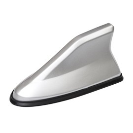 Car Shark Fin Antenna Cover, Roof Aerial Base AM/FM Radio Signal for Car SUV Truck, Vehicle Shark Fin Shape Cover with Adhesive Tape, Car Accessories Antenna Replacement Fits Most Cars (Silver)