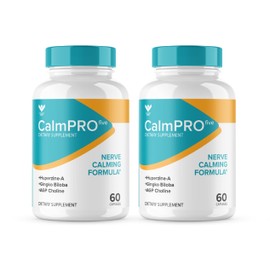 (2 PACK) CALMPRO5, Natural Nerve Calm Aid Supplement | 2025 Upgraded Calmpro 5 | Original Formula Calm Pro 5 | Calmpro Five | Nerve Calming Formula Capsules Calmpro Reviews (120 Caps) 2 Month Supply
