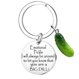 MADHAHEFU Emotional Support Pickle Gifts Pickle Keyring Inspirational Gifts Funny Friend Birthday Gifts Leaving Gifts For Colleague Good Luck Cheer Up Gift