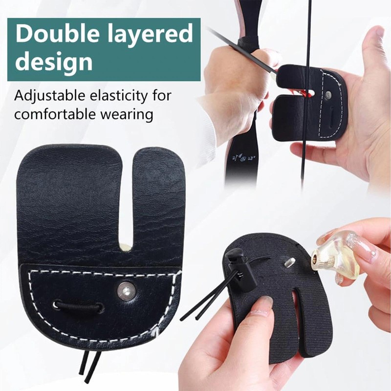 Aczyqws Archery Finger Tab, Leather Archery Finger Tab, Archery Finger