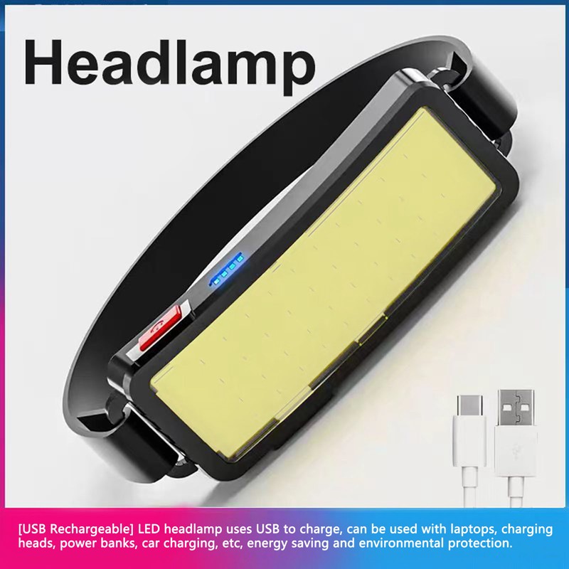 LED Headlight USB Charging IP64 Waterproof Adjustable Floodlight Head Lamp