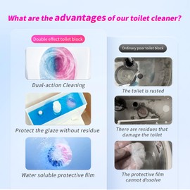 LmliveSKT Automatic Toilet Bowl Cleaner Tablets, 30-Pack Long-Lasting Toilet Tank Cleaner for Bathroom, Blue Water Freshener, Prevents Stains & Odor, Safe for All Toilets (30, Blue and Pink)