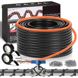 80FT Heat Tape for Water Pipes,Heating Cables for Pipe Freeze Protection,Water Pipe Insulation/Roof Snow De-Icing, Deicing Heating Cable,Self Regulating Temperature with Mounting Buckle,120V 8W/ft