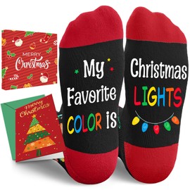 HAPPYPOP Christmas Gifts Idea - Christmas Stocking Socks for Men Women, Secret Santa Socks, Xmas Stocking Stuffers for Mom Dad