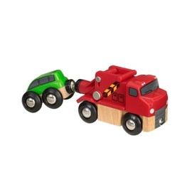 BRIO World 33528 - Reliable Tow Truck - Wooden Toy Train Accessory for Kids Aged 3+ | Magnetic Coupling | Compatible with Other Railway Toys | FSC-Certified Beech Wood