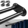 Yivioep Black Double Shower Curtain Rod - Adjustable 28-76 Inch