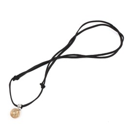 Kyozudo Power Stone Pendant w/ Leather Cord, Select Your Stone, Natural Stone, Unisex Necklace, Rutilated Quartz and Black