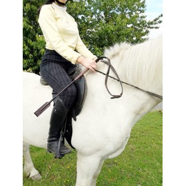 HUNTERS SADDLERY Leather Riding Crop for Horse Riding Show-Jumping Jump Bat Equestrian Race Whip Stick (Brown)