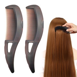 2Pcs Dandruff Comb, Removes Dandruff and Dirt for Women and Men, Massage Comb, Protect Scalp, Hollow Design, Clean up Oily Hair (Dark Brown)