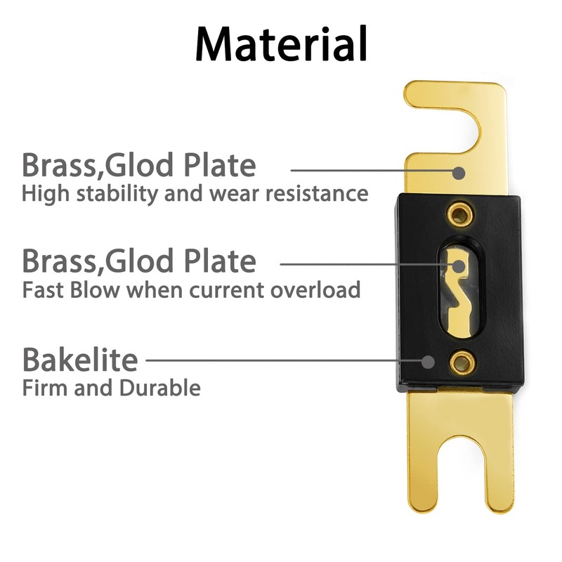 Chanzon 5pcs 100A ANL Gold Plated Bolt Fuse