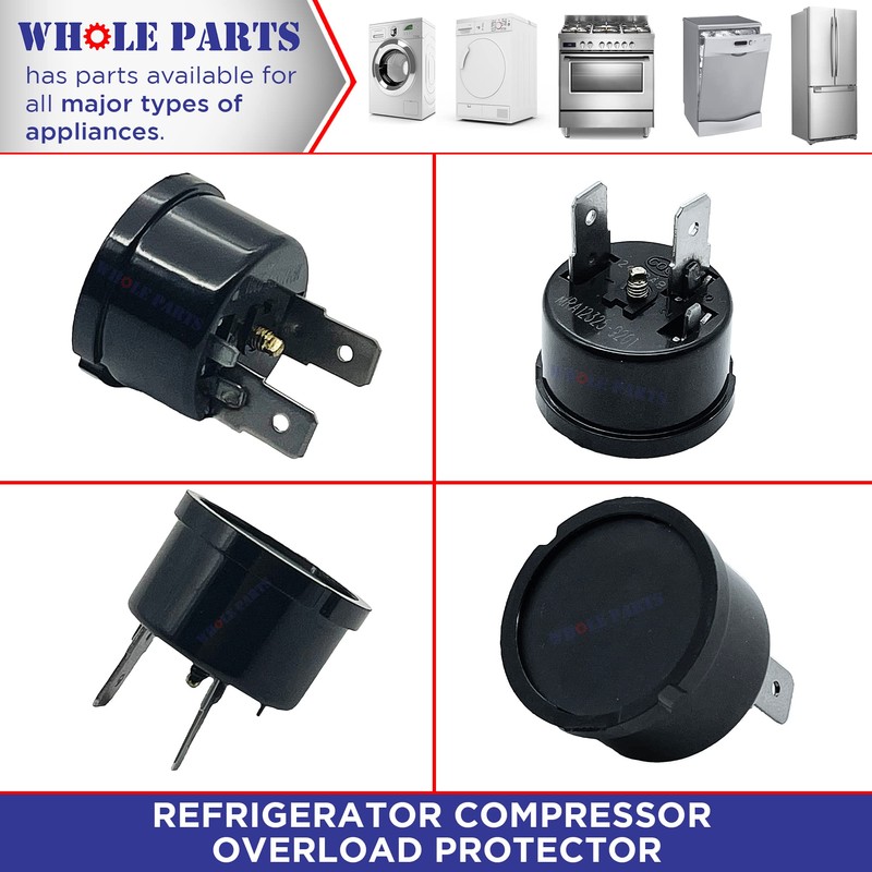 Whole Parts Refrigerator Compressor Overload Protector Part # 6750CL0001D -