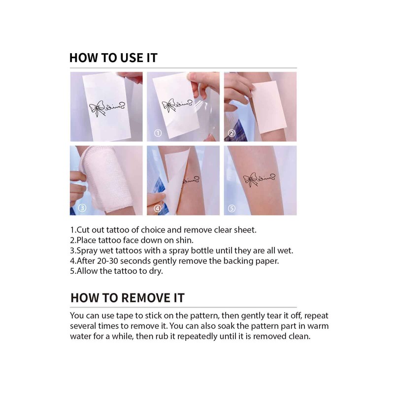 9 Sheets Realistic English Word Temporary Tattoos Stickers,70 Pcs Inspirational