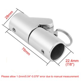 316SS Marine Grade Boat Pipe Connector, Stainless Steel Folding Swivel Coupling Tube Pipe Connector Boat Hardware Fitting For (22mm)7/8inch tube