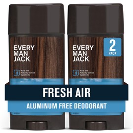 Every Man Jack Every Man Jack Fresh Air Men's Deodorant - Stay Fresh with Aluminum Free Deodorant For all Skin Types - Odor Crushing, Long Lasting, with Naturally Derived Ingredients - 3oz (2 Pack)