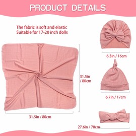 Reborn Baby Dolls Clothes Swaddle Blanket Set High Flexibility Blanket Fit 17-22 Inches Reborn Dolls Girl Fake Baby Clothes Accessories 4 Pieces of Pack