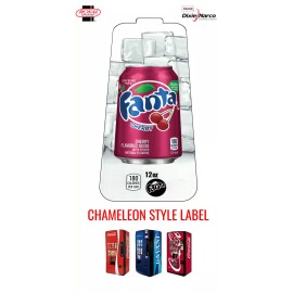 Royal Vendors Chameleon CUSTOM "Fanta Cherry" 12 oz Can Vend Label