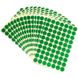 Lstycoy Round Circle Dot Stickers, 19mm Color Coding Labels Sticker, Pack of 1050pcs (Green)