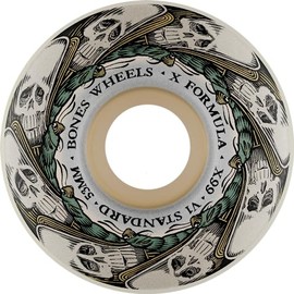 Bones Skateboard Wheels X-Shape Butterfly Effect, Size: 53, Colours: White