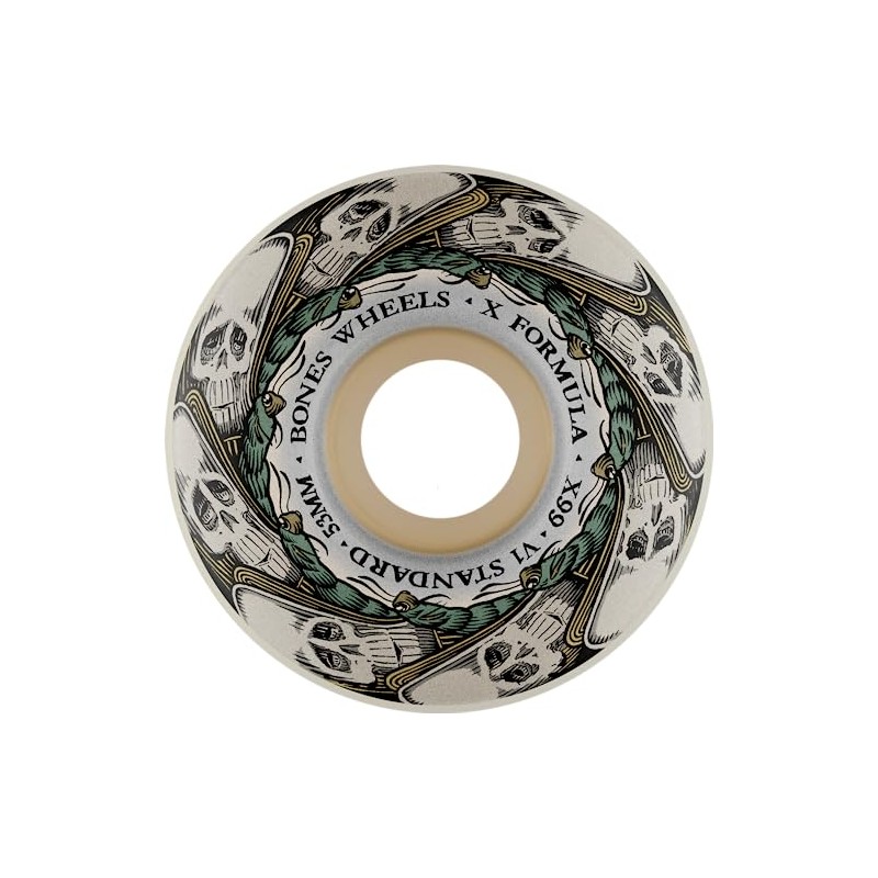 Bones Skateboard Wheels X-Shape Butterfly Effect, Size: 53, Colours: White