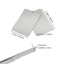 StayMax Metal Engraving Blank Stamping Blanks Stainless Steel Blank 10 Pack 3.3 * 2.1 Inch