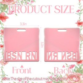 SEEVOR RN BSN Badge Buddy Nurse Name Badge Horizontal Badge Identification Tags Morandi Color Badge Buddy for RN BSN Nurse (Pink BSN RN)