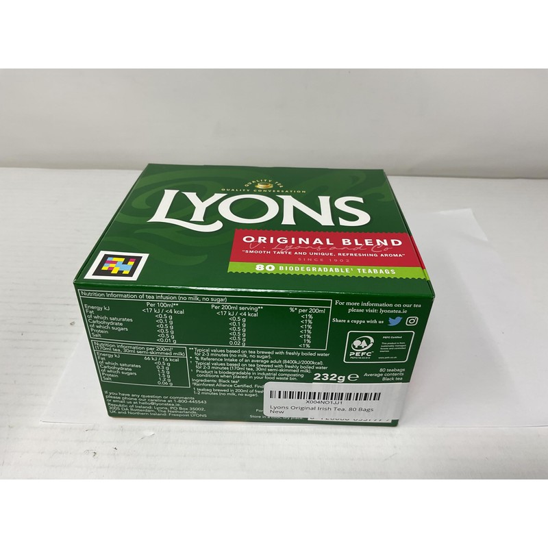 Lyons Original Irish Tea. 80 Bags