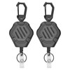 Pack of 2 Retractable Key Chains - Heavy Duty Carabiner
